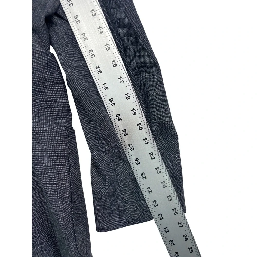 Banana Republic 46R Navy Blue Chambray Linen Cotton Blazer Jacket Sport Coat